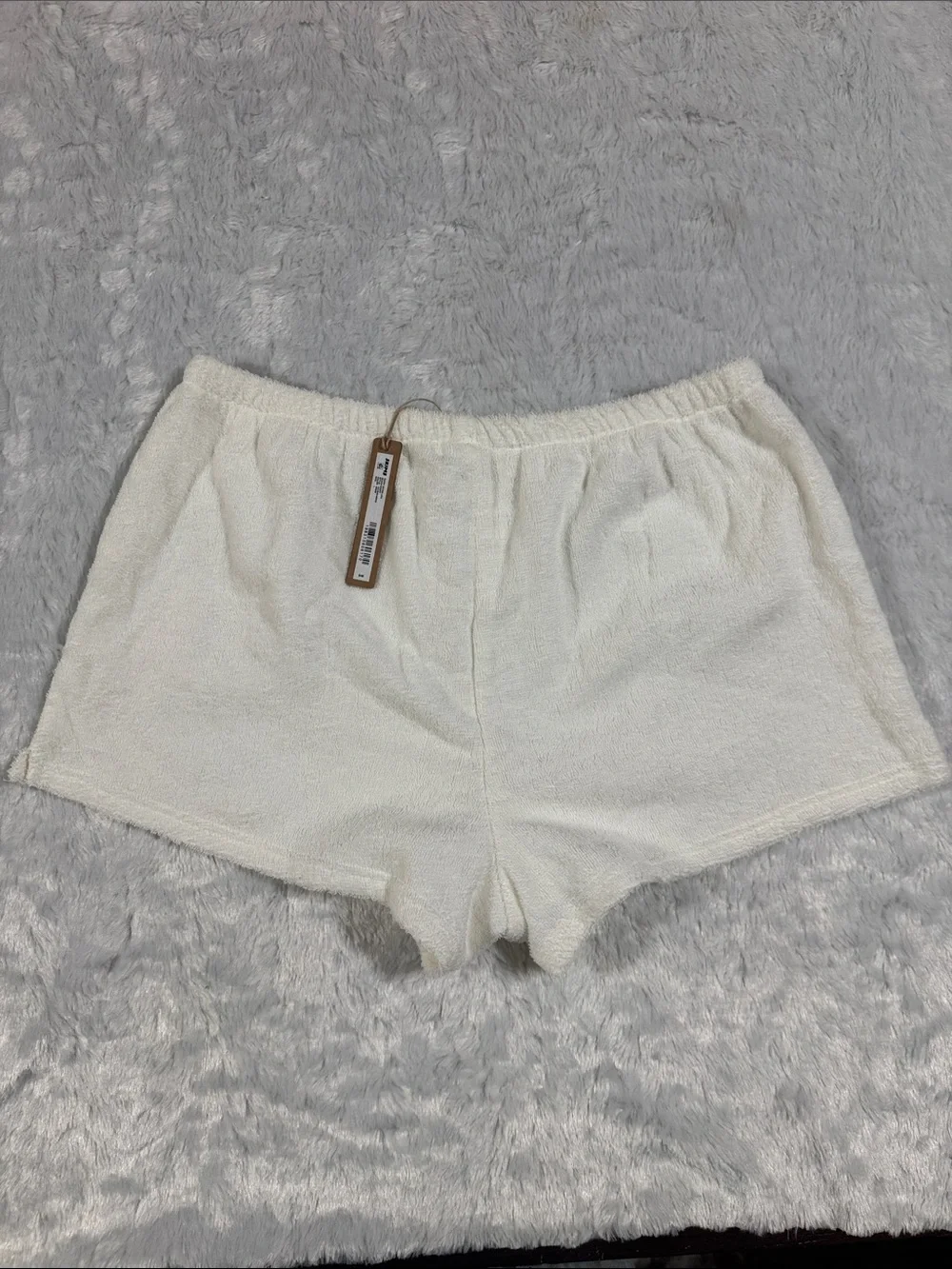 SKIMS Cream Terry Cover Up Beach Shorts
